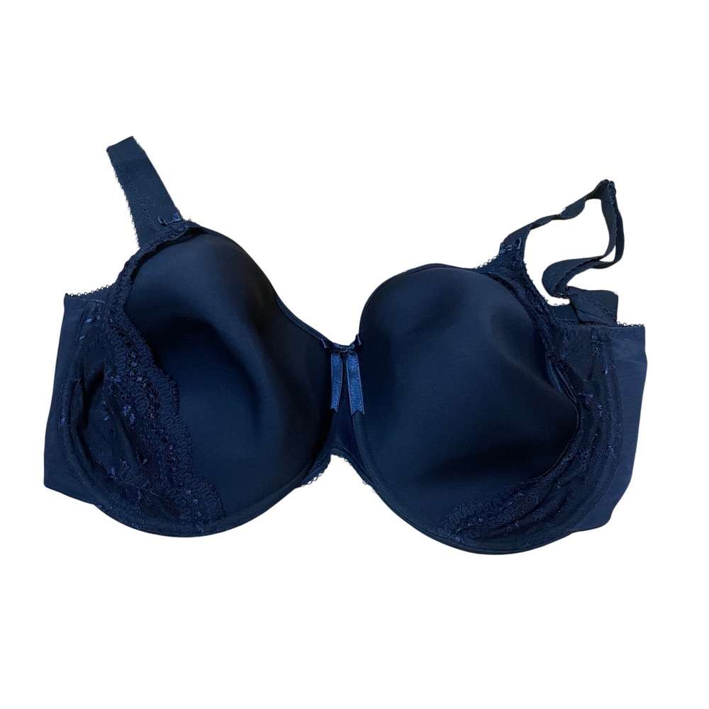 Elomi 38HH Bijou Navy Blue Underwired Bandless Spacer Bra EL8120NAY Supportive